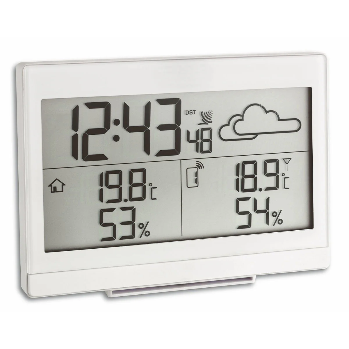 Funk-Wetterstation CASA mit kabellosem Außensender und sanfter Hintergrundbeleuchtung