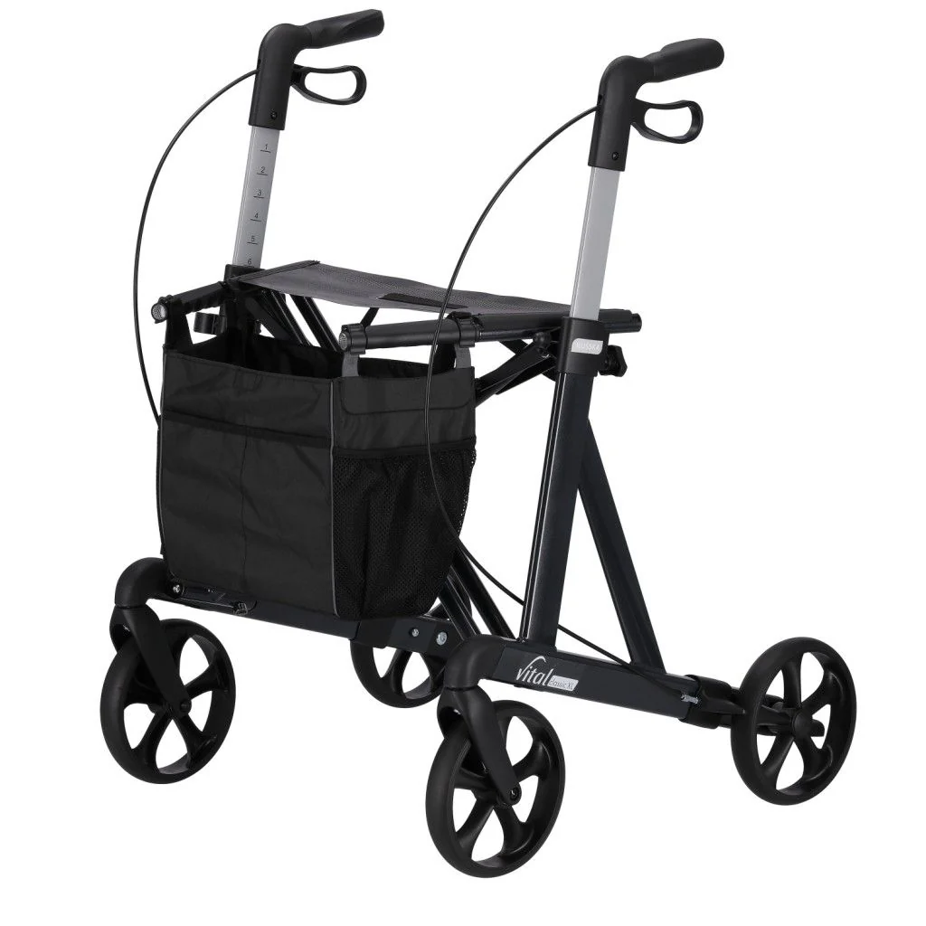 Rollator vital classic XL, klappbar, höhenverstellbar, Aluminiumrahmen, grau - Image 3