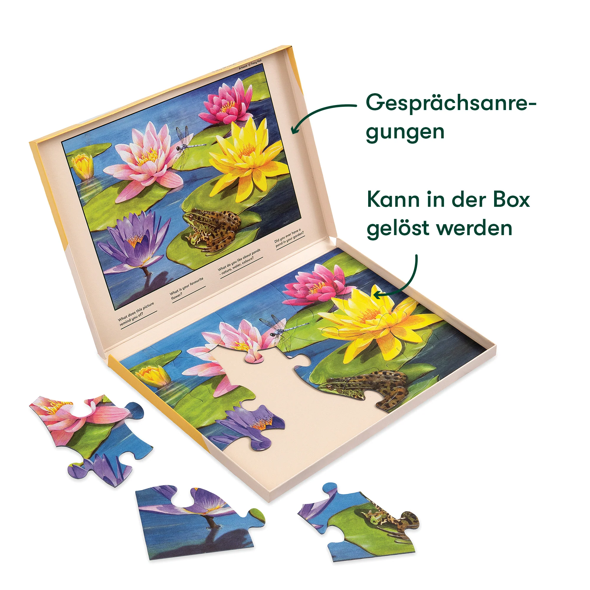 Senioren Puzzle „Lilienteich“, 13 Teile, Puzzle für Menschen mit Demenz, 31x22 cm - Image 2