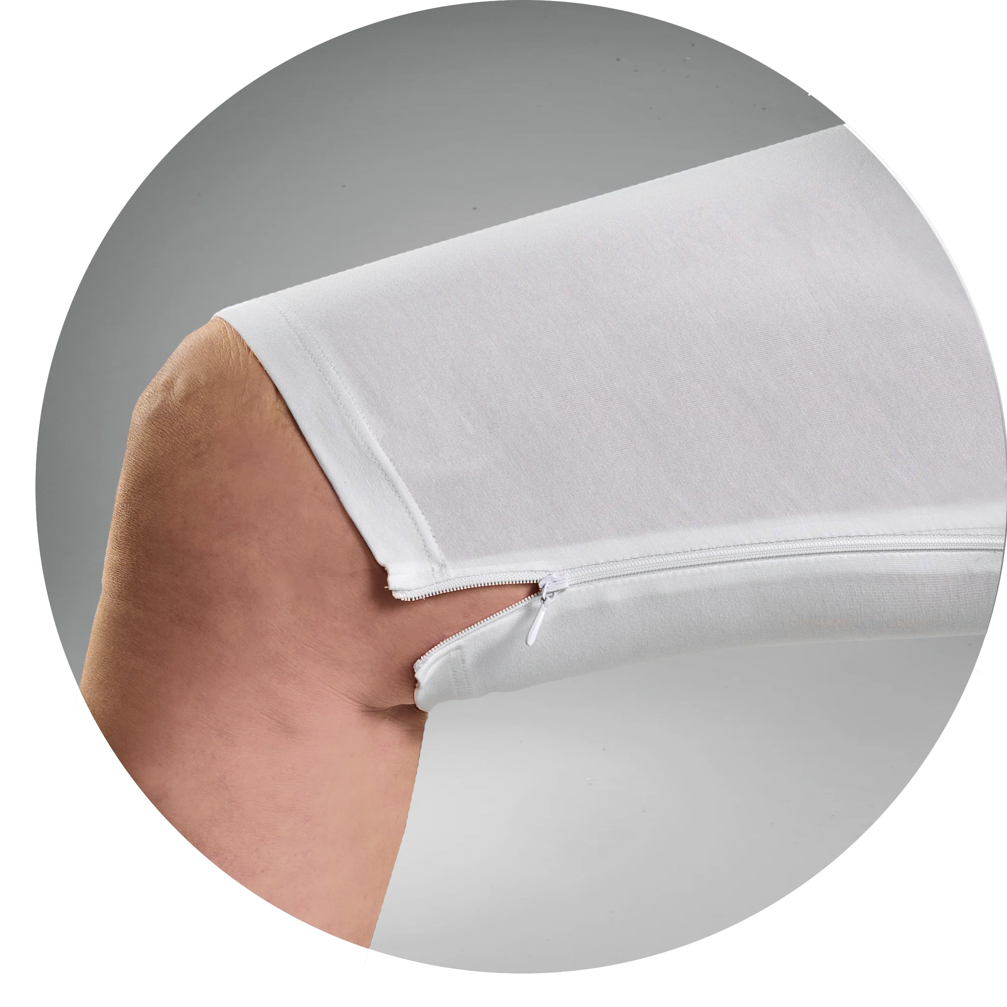 Suprima Pflegebody ohne Arm, kurzes Bein, Beinreißverschluss, Baumwolle - unisex, weiß - Image 5